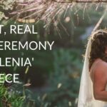 A newly married couple after their wedding ceremony at Villa Delenia in Evia, Greece
